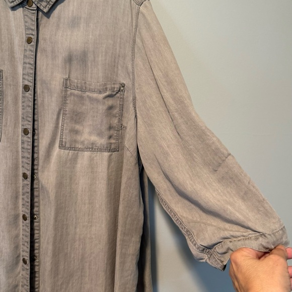 intro Very Soft Light Gray Snap Up Shirt Sz 3 X - Picture 3 of 10